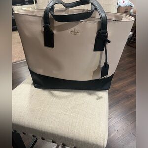 Kate Spade Cream and Black Tote Bag